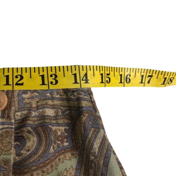 Vintage Van Heusen Skirt Womens M Paisley Wrap Front Button Rayon Neutral Boho - Picture 16 of 16